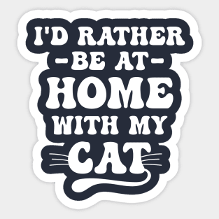 At Home With My Cat Sticker